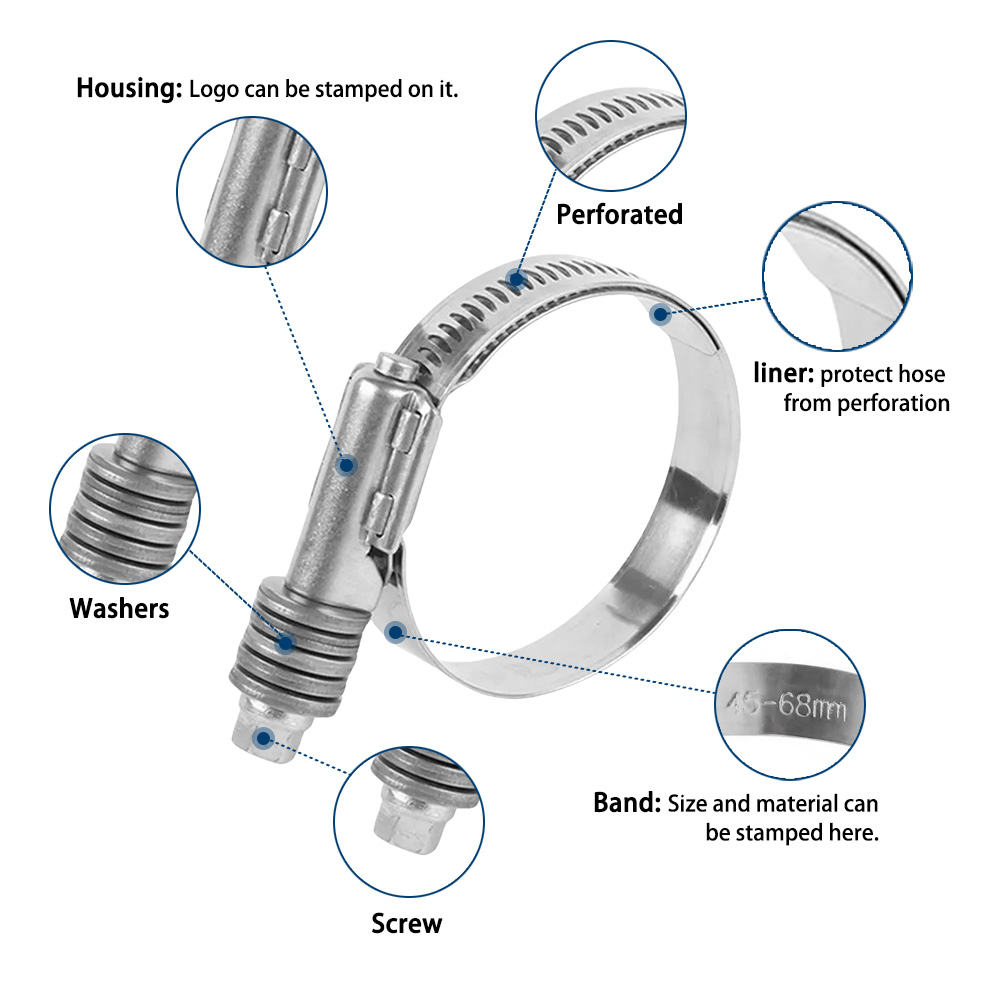 constant tension heavy duty hose clamp diagram