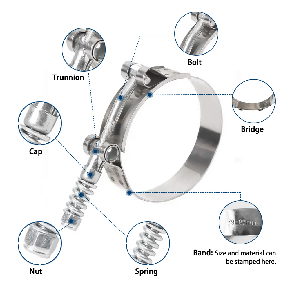 T bolt hose clamp with spring diagram
