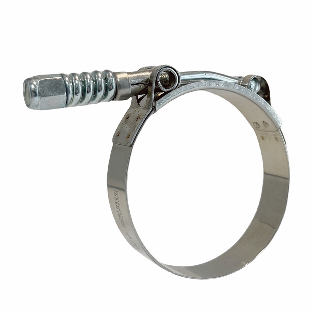 T bolt hose clamp with spring